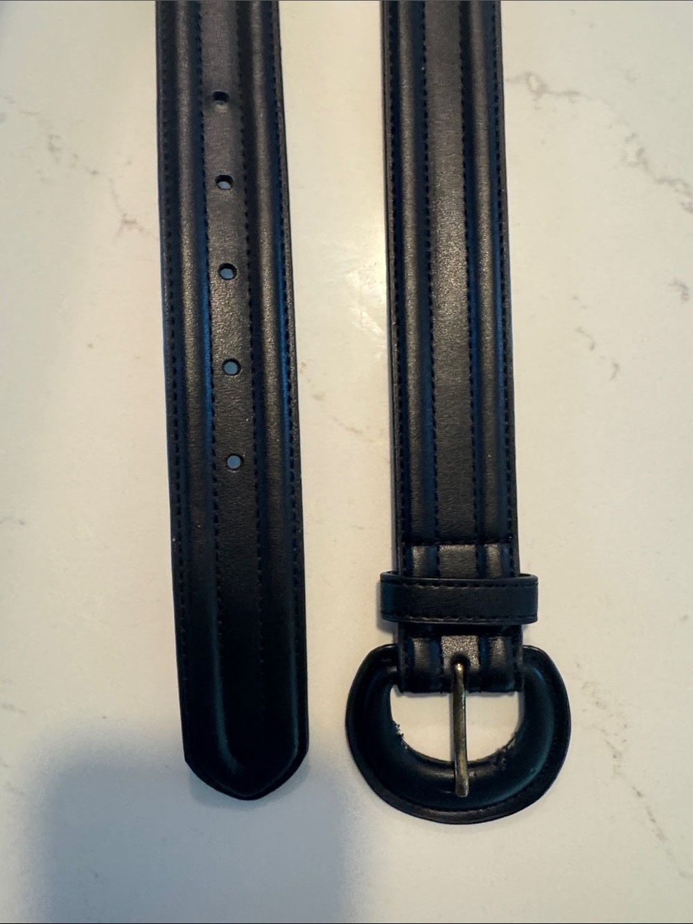 Gap Classic Black Leather Round-Buckle Women's Belt